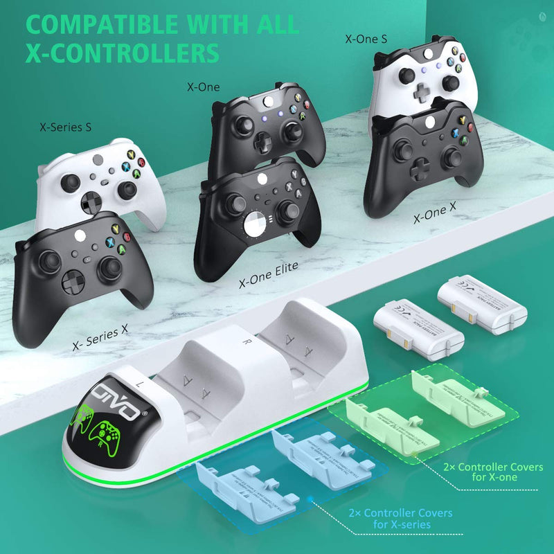  [AUSTRALIA] - Controller Charger Compatible with Xbox Series X|S/Xbox One, Controller Charging Station with 2 x 1300mAh Rechargeable Battery Kit, OIVO Dual Charging Dock for Xbox One/One Elite/Series X|S