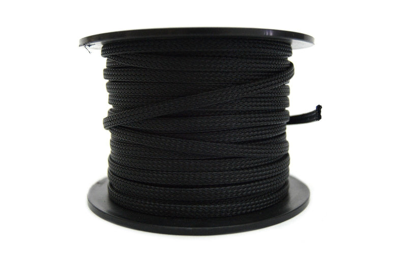  [AUSTRALIA] - BLACK 1/4 100FT BRAIDED EXPANDABLE FLEX SLEEVE WIRING HARNESS LOOM WIRE COVER