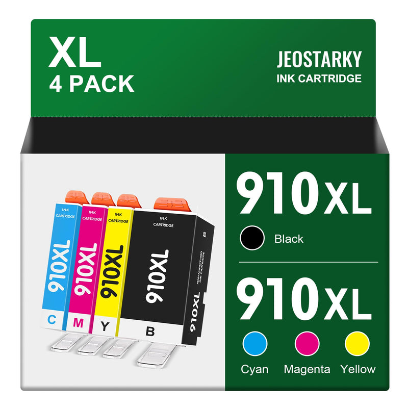  [AUSTRALIA] - Jeostarky Compatible for HP 910XL Ink Cartridges Combo Pack Replacement for HP 910XL 910 XL Compatible for HP Officejet Pro 8020 8025 8028 8035 8022 Printer (4 Pack 910XL Ink Cartridges Combo Pack) 910XL 910 Black Cyan Magenta Yellow