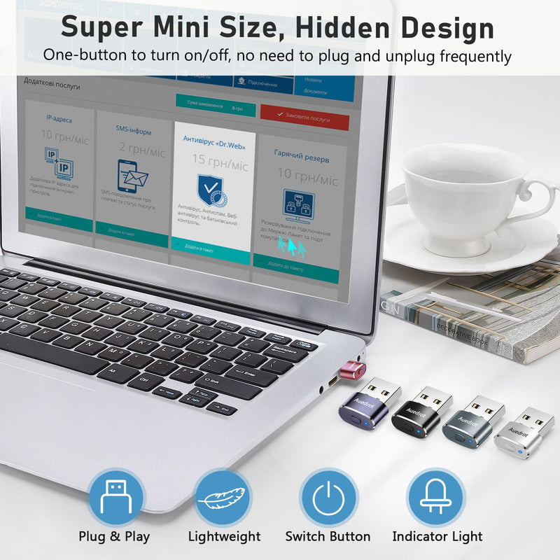  [AUSTRALIA] - Mouse Jiggler Undetectable Metal USB Mouse Mover with Switch Button, Automatic Mini Mouse Shaker with 2 Jiggle Modes, Mouse Simulator, Driver-Free, Plug & Play, Keep Computer/Laptop Awake, Rose Gold 1 PCS