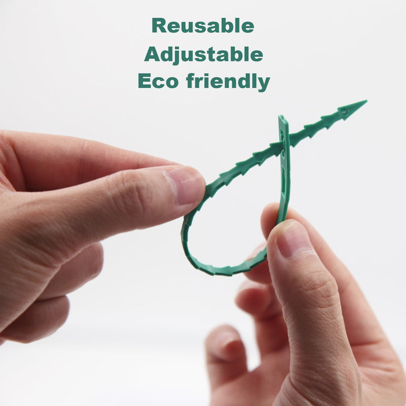  [AUSTRALIA] - EuTengHao 100 Pieces Adjustable Garden Plant Twist Ties, 6.7 Inch Flexible Plastic Twist Ties Multi-Use for Secure Vine (Green)