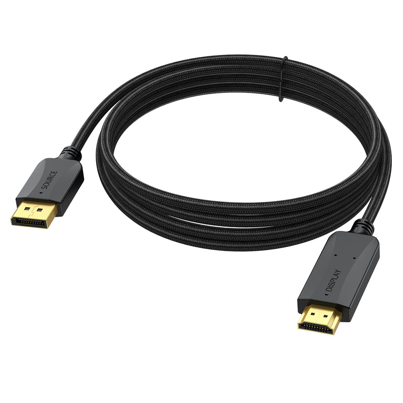  [AUSTRALIA] - DisplayPort to HDMI Cable 10 Feet, (Display Port) DP to HDMI Cable Male to Male Cord FHD Nylon Braided Supports Video and Audio Conveter for PCs to HDTV, Monitor, Projector 1 10ft