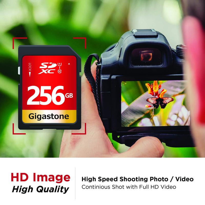  [AUSTRALIA] - [Gigastone] 256GB SD Card UHS-I U1 Class 10 SDXC Memory Card High Speed Full HD Video Canon Nikon Sony Kodak Olympus Panasonic Digital Camera, with 1 Mini case SD 256GB U1 1-Pack