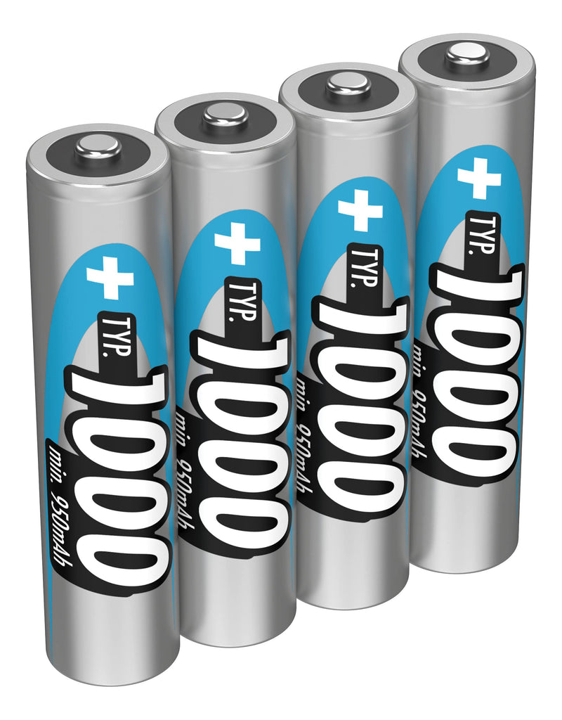  [AUSTRALIA] - ANSMANN battery AAA micro type 1000 mAh - 1.2 V - powerful NiMH AAA batteries - 4 pieces & battery AA 2500 mAh NiMH 1.2 V (4 pieces) - Mignon AA batteries rechargeable, maxE low self-discharge bundle with battery AA 1.2 V 4 Piece