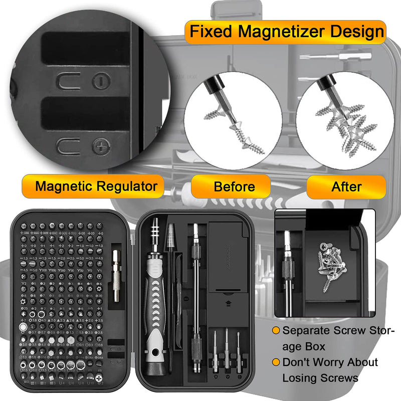  [AUSTRALIA] - 130 in 1 Computer and Mobile Device Repair Tool Kit, Precision Laptop Screwdriver Set with Case, Suitable for Phone, MacBook and Electronics Cleaning