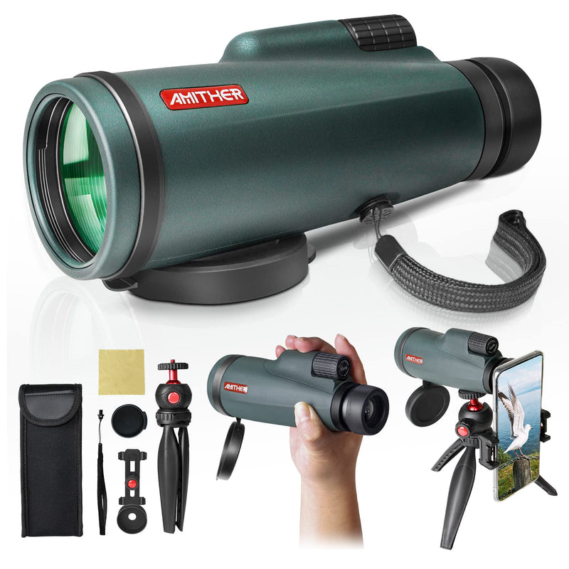  [AUSTRALIA] - 12x56 Monocular Telescope for Smartphone - Professional High Definition Monocular for Adults with Tripod & Phone Adapter, Low Light Night Vision, Clear View for Wildlife Bird Watching Hunting Hiking