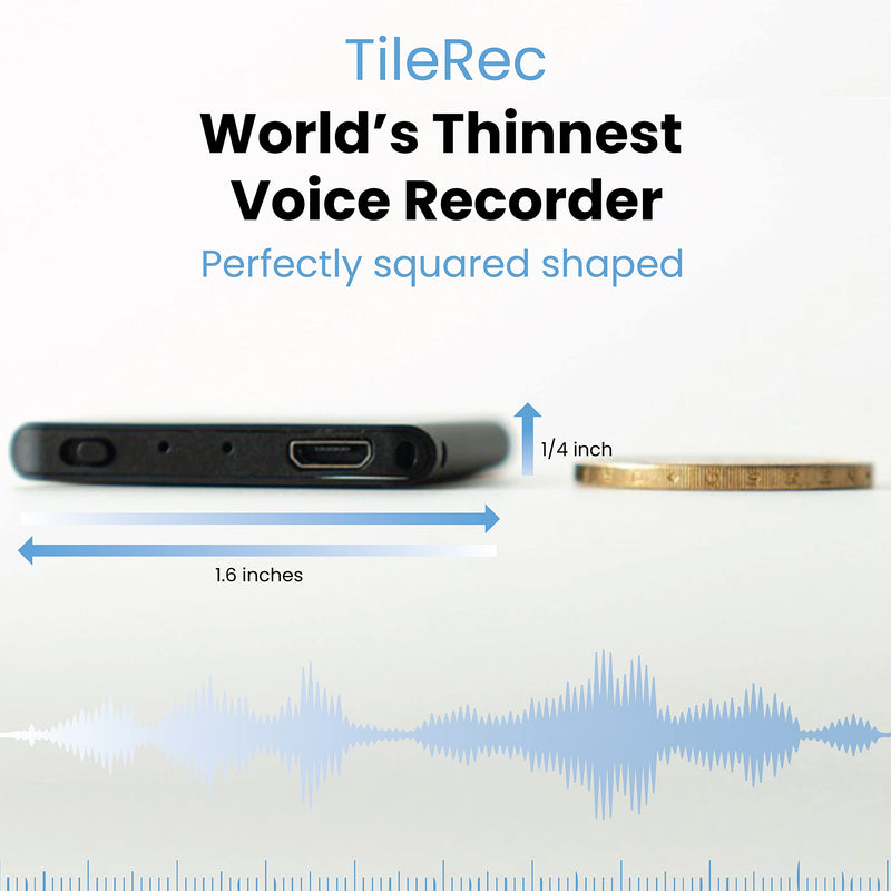  [AUSTRALIA] - TileRec - 16 GB Voice Activated Recorder with 290 Hours Recording Capacity, 30 Hours Battery Time, Metal Case, 2022 Chip Upgrade – by Atto Digital