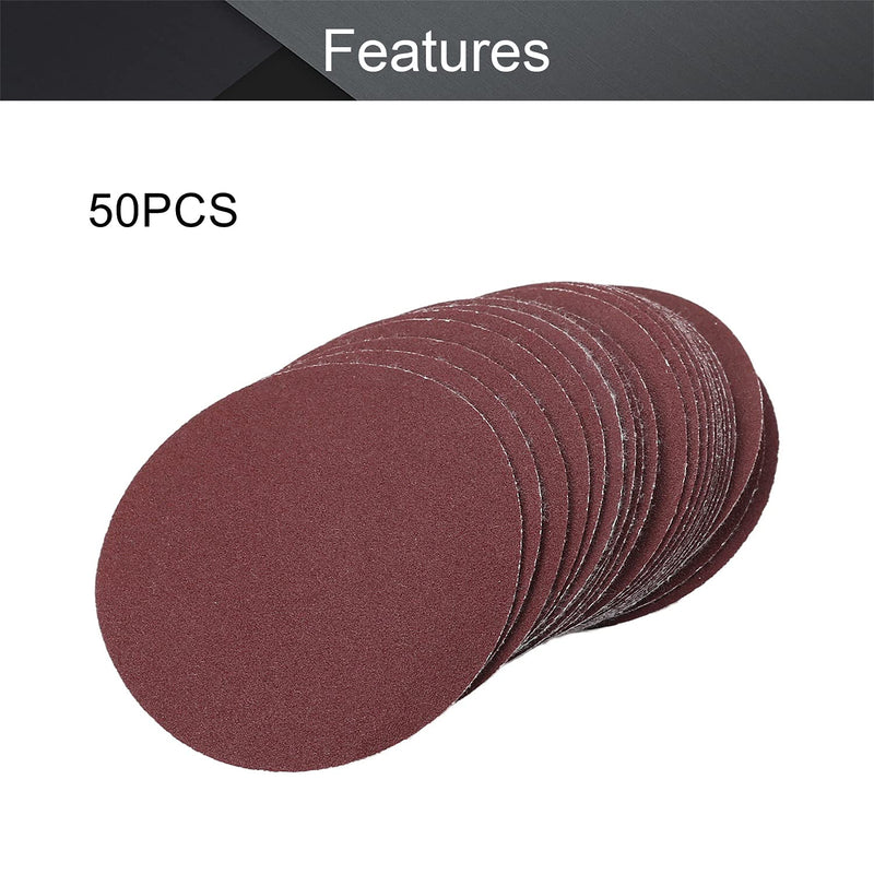  [AUSTRALIA] - Utoolmart 50Pcs 3 Inch Hook and Loop Sanding Disc 240 Grits Flocking Sandpaper for Random Orbit Sander Brown