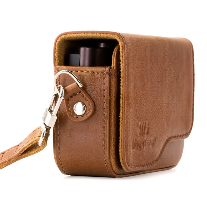  [AUSTRALIA] - MegaGear Leather Camera Case with Strap Compatible with Canon PowerShot G9 X Mark II, G9 X Brown