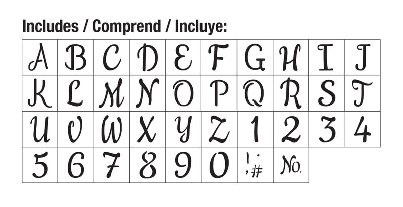  [AUSTRALIA] - Hillman 840245 Decorative Stencils Script 6-Inch, Purple, 41 Count 6 Inch