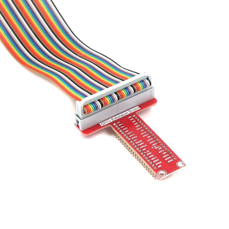  [AUSTRALIA] - Quluxe 2 Set RPi GPIO Breakout Expansion Board + Ribbon Cable + Assembled T Type GPIO Adapter FC40 40pin Flat Ribbon Cable for Raspberry Pi B+ Kit