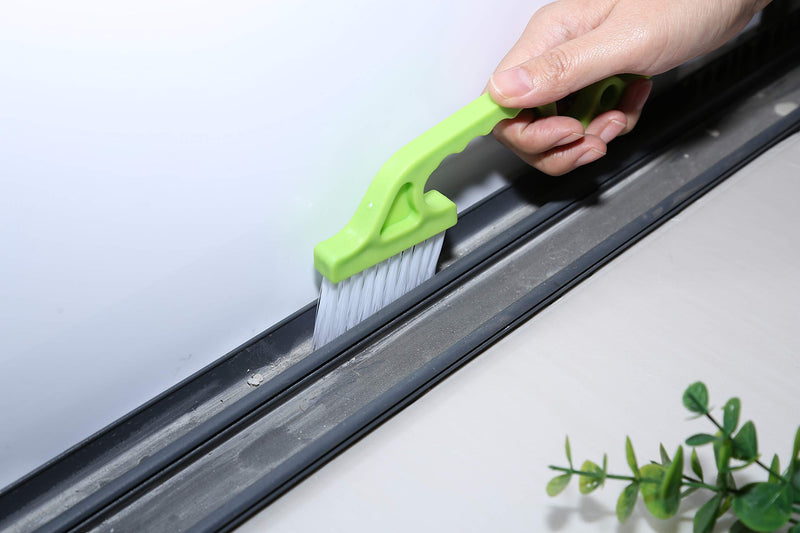 2pcs Hand-held Groove Gap Cleaning Tools Door Window Track Kitchen Cleaning Brushes(Green) Green - LeoForward Australia