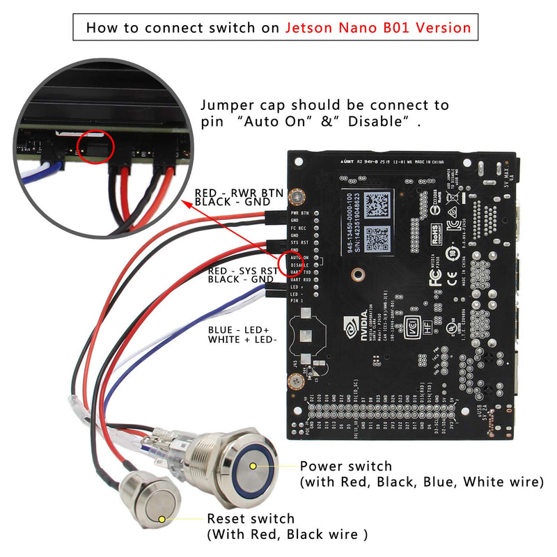  [AUSTRALIA] - Geekworm N100 Metal Case / Enclosure with Power & Reset Control Switch & Camera Holder for Jetson Nano A02/B01/2GB/4GB Jetson Xavier NX