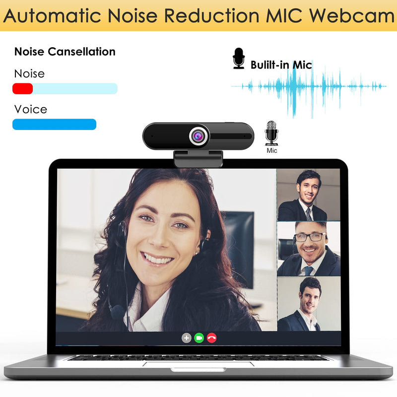  [AUSTRALIA] - Hrayzan Streaming USB Webcam,1080P HD Computer Webcam with Microphone,Plug and Play Computer Camera,Webcam with Privacy Cover and Tripod,Desktop Laptop Notebook 2K Webcam for Video Calling Recording