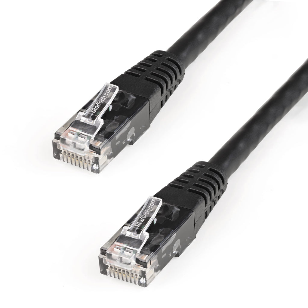  [AUSTRALIA] - StarTech.com 8ft CAT6 Ethernet Cable - Black CAT 6 Gigabit Ethernet Wire -650MHz 100W PoE++ RJ45 UTP Molded Category 6 Network/Patch Cord w/Strain Relief/Fluke Tested UL/TIA Certified (C6PATCH8BK) 8 ft / 2.4 m 1 Pack