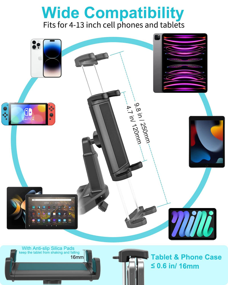  [AUSTRALIA] - Aozcu Car Tablet Holder CD Slot, Adjustable Arm CD Player Tablet Mount, 360° Rotation CD Phone Cradle for iPad Pro 12.9 Mini Air, Samsung Galaxy Z Fold Series, Tabs, iPhone, More 4-13" Device