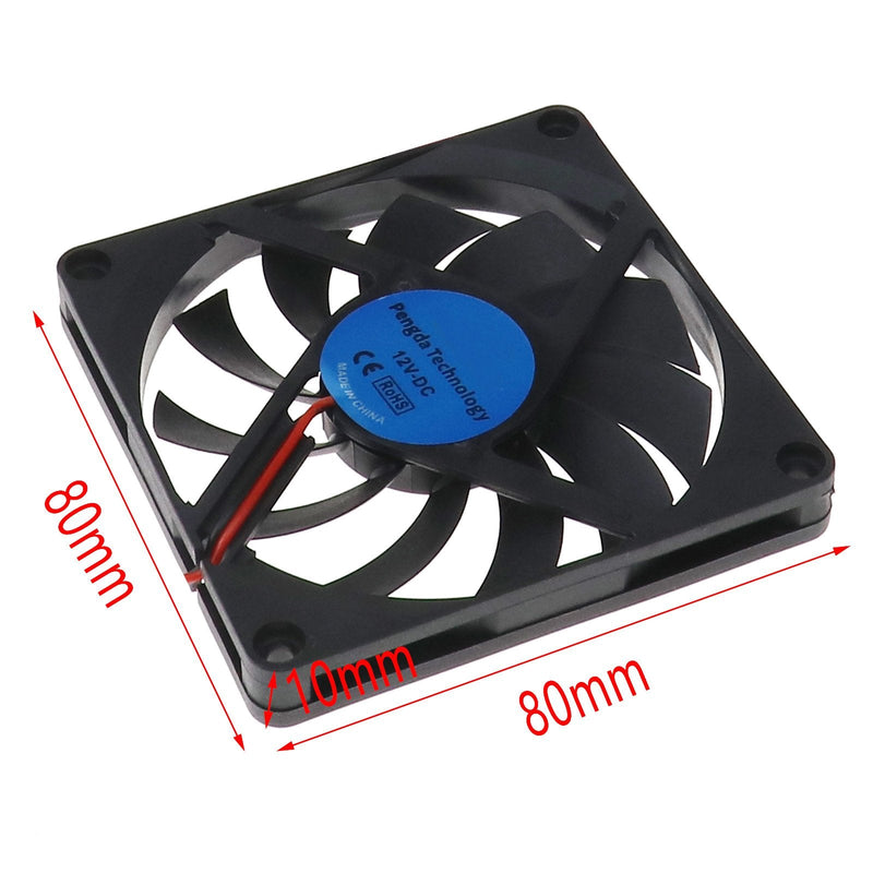  [AUSTRALIA] - SING F LTD 2X Standard Computer Fans PC Case Cooling Cooler Fans Brushless Silent 80x80x10mm DC 12V 2Pin