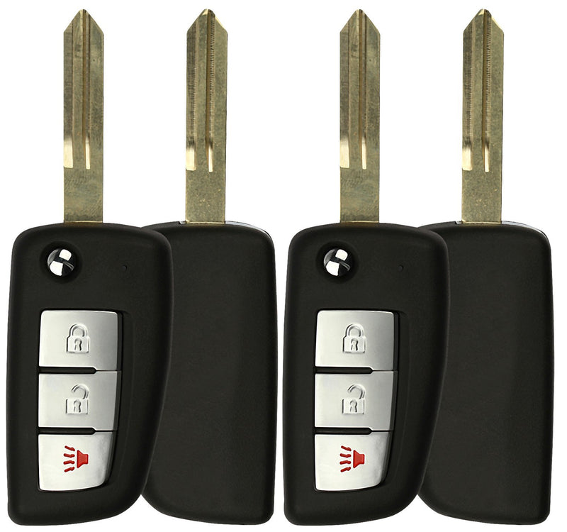  [AUSTRALIA] - KeylessOption Keyless Entry Remote Car Uncut Flip Key Fob Replacement for KBRASTU15 (Pack of 2)