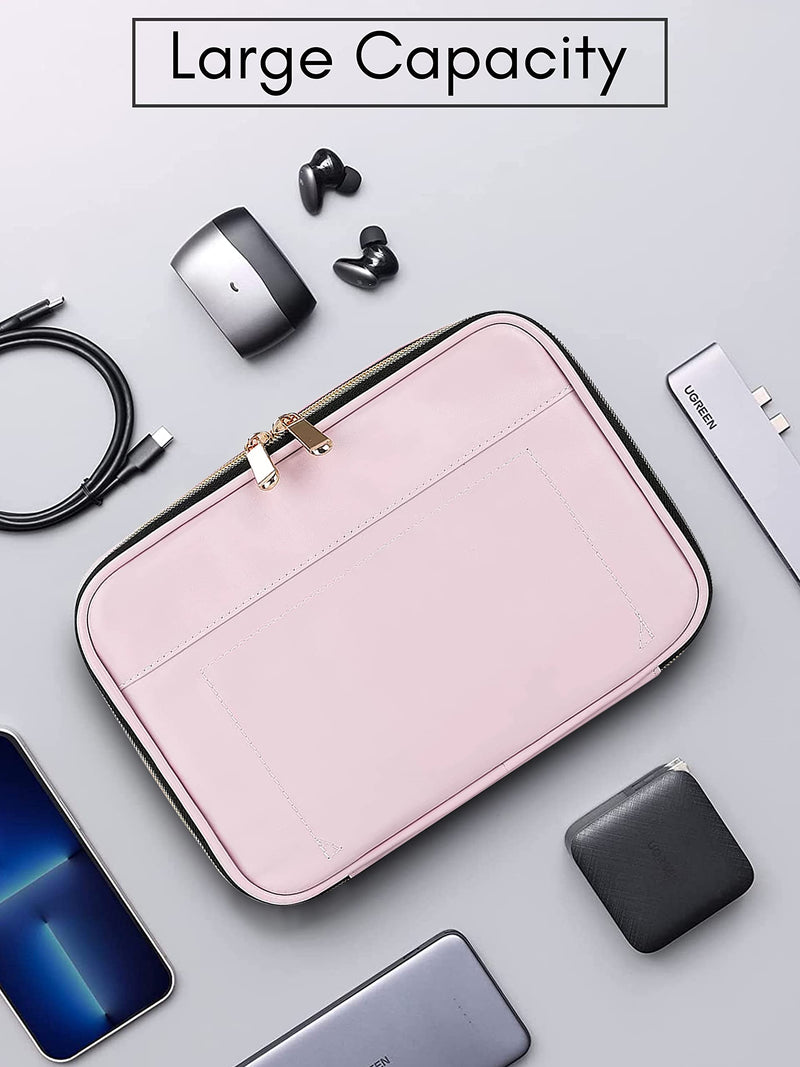  [AUSTRALIA] - Vegan Pink Cable Organizer / Electronic Organizer Small Pink Bag Cable Case Travel Case Bag