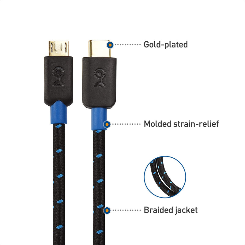 Cable Matters USB C to Micro USB Cable (Micro USB to USB-C Cable) with Braided Jacket 6.6 Feet in Black 6 Feet - LeoForward Australia