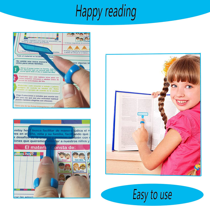  [AUSTRALIA] - Guided Reading Strips Finger Focus Highlighter Dyslexia Tools for Kids ADHD Finger Trackers Highlight Highlighter for Early Readers Children Reading Magnifier Christmas Gift