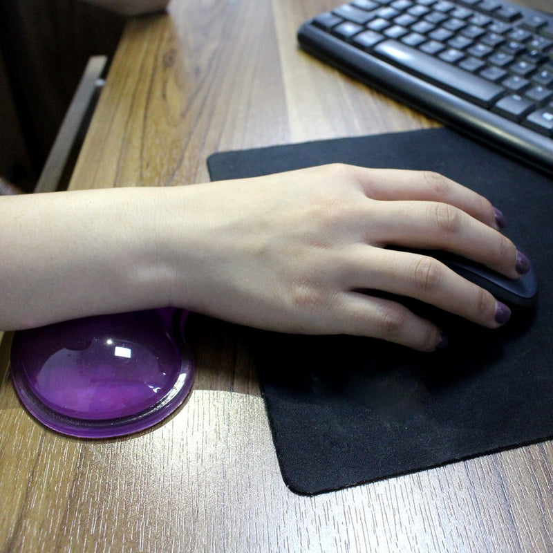 Silicone Gel Keyboard Wrist Rest Mouse Pad Wrist Support Cool Hand Pillow Cushion, Ergonomic, Heart-Shaped Translucence (Pack of 2, Purple) 2pcs Purple - LeoForward Australia