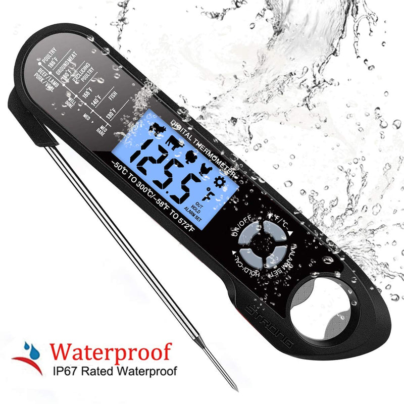  [AUSTRALIA] - Meat Thermometer Dual Probes, Instant Read Cooking Thermometer Kitchen Food Thermometer with Alarm Setting, Backlight & Magnet for BBQ Grill Smoker Oven Oil Candy.