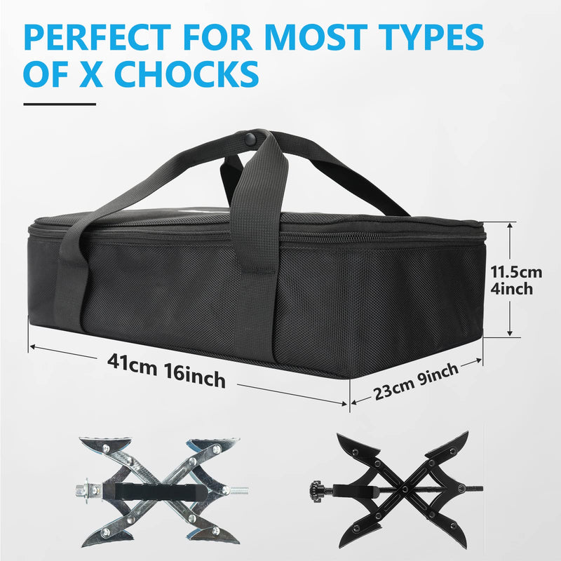  [AUSTRALIA] - X-Chocks Bag - Water Resistant Durable Carry Storage Bag for RV Wheel Chocks, Storage and Transport Car Supplies, Auto Accessories, and More, Full Zip Thickened Portable Trunk Organizer