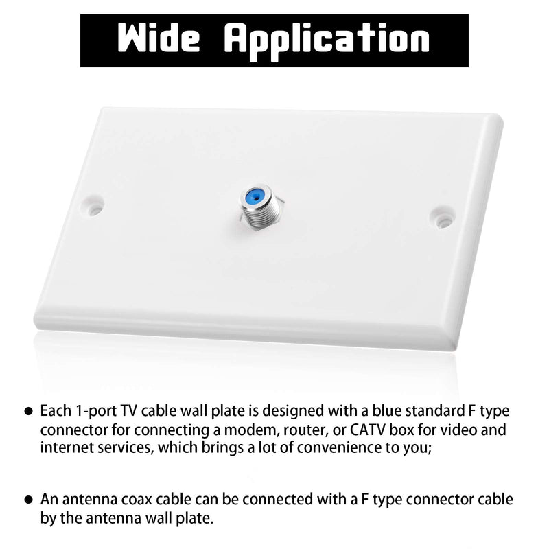  [AUSTRALIA] - 1-Port TV Cable Wall Plate F Connector Wall Plate Coax Wall Plate Video Wall Jack Single Gang Wall Plates (Blue, 16 Pcs) Blue