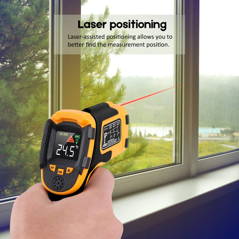  [AUSTRALIA] - Infrared Thermometer No Touch Digital Laser Temperature Gun with Color Display -58℉～1112℉(-50℃～600℃)Adjustable Emissivity - for Cooking/BBQ/Freezer - Meat Thermometer Included -Non Body Thermometer