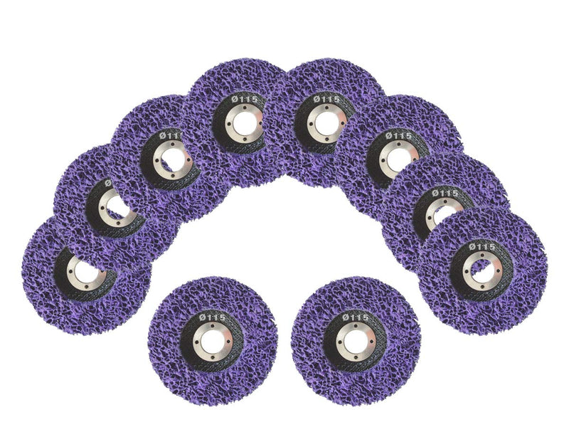  [AUSTRALIA] - Pack of 5 cleaning disc coarse cleaning disc CSD Ø 115mm CBS for angle grinder Clean Strip Disc Premium Purple nylon fabric disc