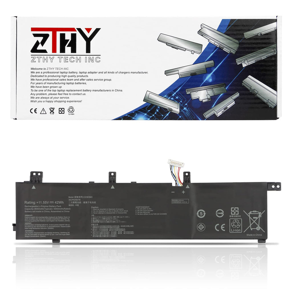  [AUSTRALIA] - ZTHY C31N1843 Laptop Battery Replacement for ASUS VivoBook S14 S432FA S432FL Vivobook S15 S532 S532FA S532FL X432FA X432FL X432FLC X532FA X532FL X532FLC S432FA-EB008T S532FA-DH55 S532FA-DB55 42Wh