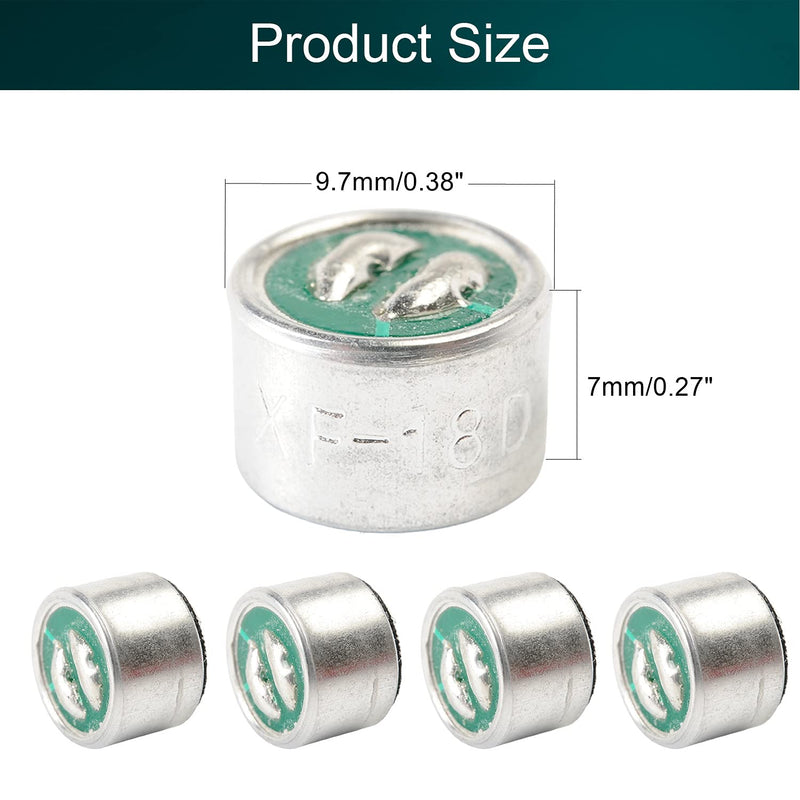  [AUSTRALIA] - Fielect 10Pcs 9767-62DB Electret Microphone Pickup 9.7mm x 7mm Cylindrical Condenser MIC with Solder Joint for PCB