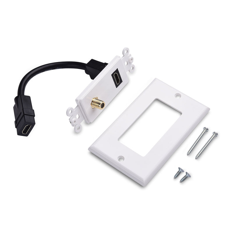  [AUSTRALIA] - Cable Matters HDMI Wall Plate with Coax Outlet (Coax Wall Plate) in White
