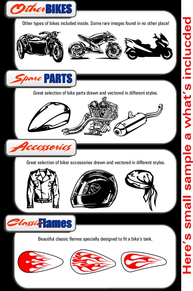  [AUSTRALIA] - Motorcycle Biker Clipart-Vinyl Cutter Plotter Clip Art Images-Sign Design Vector Art Graphics CD-ROM