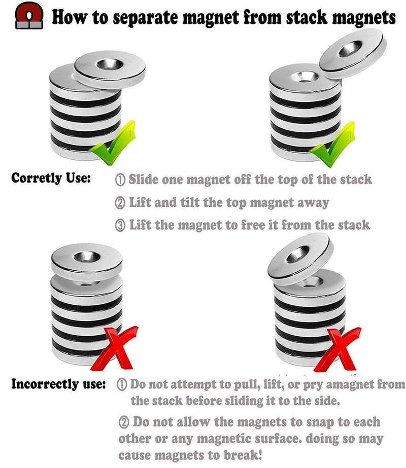  [AUSTRALIA] - ZDYWY 10 Pieces 20 x 3mm with 5mm Countersunk Hole Permanent Disc Rare Earth Fastener Magnets Refrigerator Neodymium Magnets - 0.79 inch D x 0.12 inch H with 0.2 inch D Screw Hole