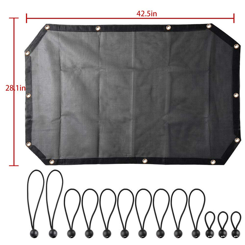 Mesh Sunshade Bikini Top Sun Shade UV Protection for 2007-2018 Jeep Wrangler JK JKU 2 Door 4 Door (Plain Black) - LeoForward Australia