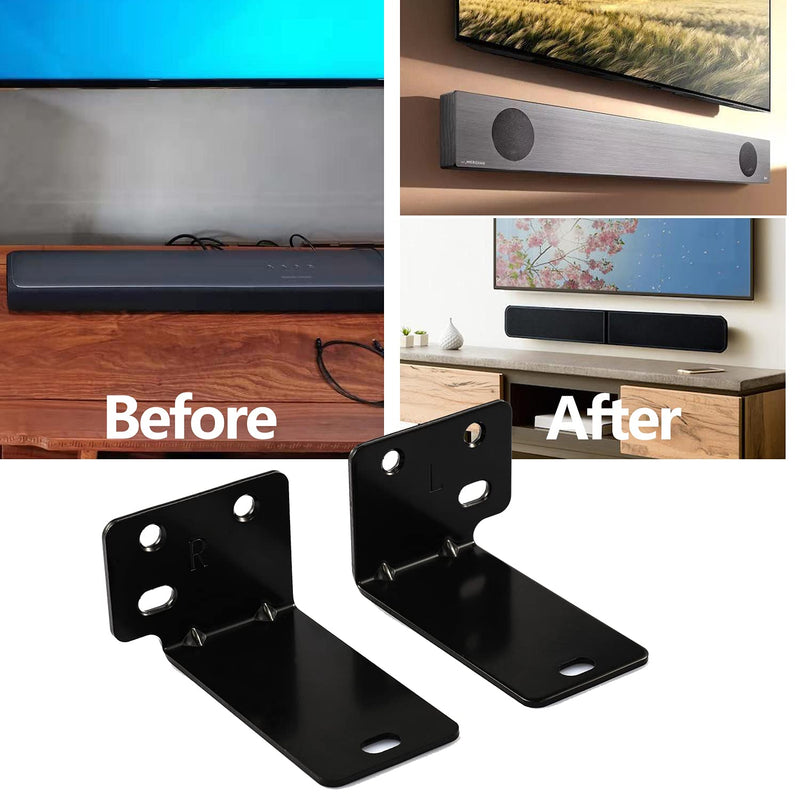  [AUSTRALIA] - Suixing Universal Wall Mount with Hardware Kit Sound Bar Mounts Mounting Bracket Compatible Most of Soundtouch/Soundbars Home Theater System Wall Mount Brackets-Black