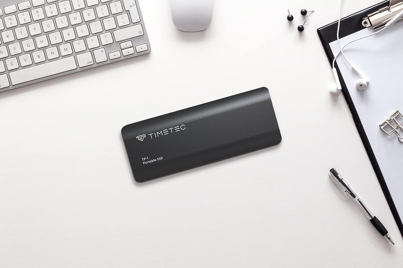  [AUSTRALIA] - Timetec 512GB Portable External SSD USB3.2 Gen2 Type C Up to 530MB/s Ultra-Light Aluminum Mini External Solid State Drive with USB C to A Cable/USB A to C adapter for Desktops/Laptop/Mac/Mobile- Black
