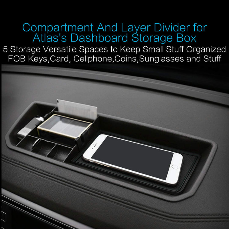 MECHCOS Interior Car Center Console Dashboard Storage Box Organizer Holder Tray Compatible with fit for Volkswagen Atlas 2020 2019 2018 - LeoForward Australia