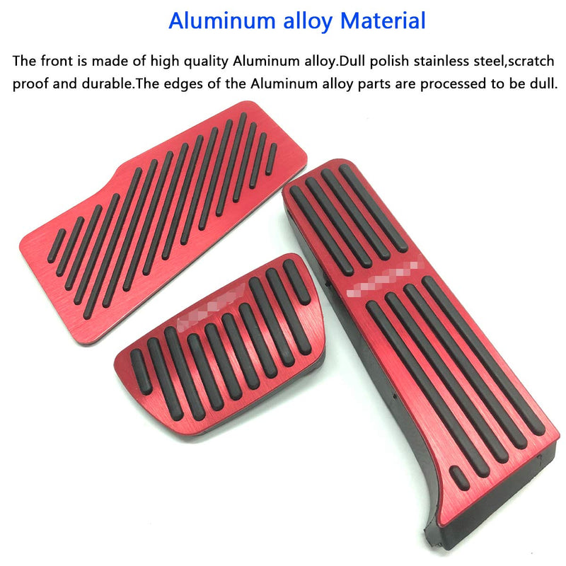  [AUSTRALIA] - BOYUER Anti-Slip No Drilling Aluminum Rest Brake and Gas Accelerator Pedal Covers For Toyota Camry 2018 2019 2020 Foot Pedal Pads Kit 3PCS (RED) RED