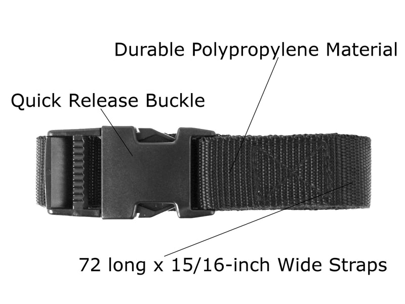  [AUSTRALIA] - Harrier 72-Inch Utility Strap with Quick-Release Buckle, Black, 6-Pack