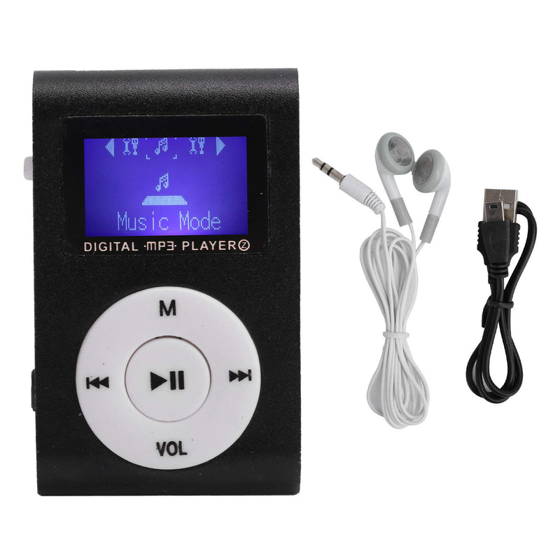  [AUSTRALIA] - Faceuer MP3 Player, Portable Mini Music Player Back‑Clip LCD Screen MP3 Music Player for Walking Running, with Earphone(Black) Black