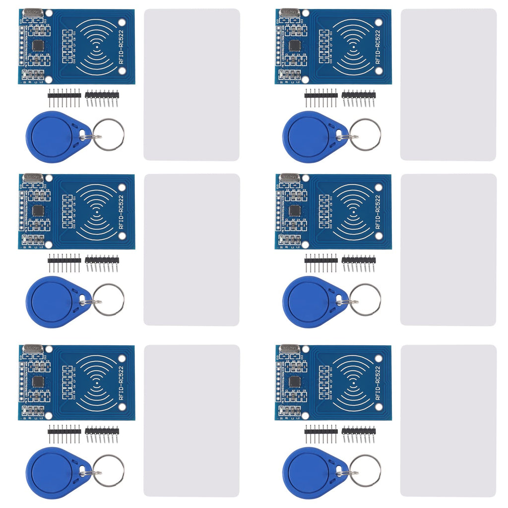  [AUSTRALIA] - Alinan 6pcs RFID Kit Radio Frequency IC Card Induction Sensor Module MFRC-522 with S50 Blank Card and Key Ring for Arduino Raspberry Pi