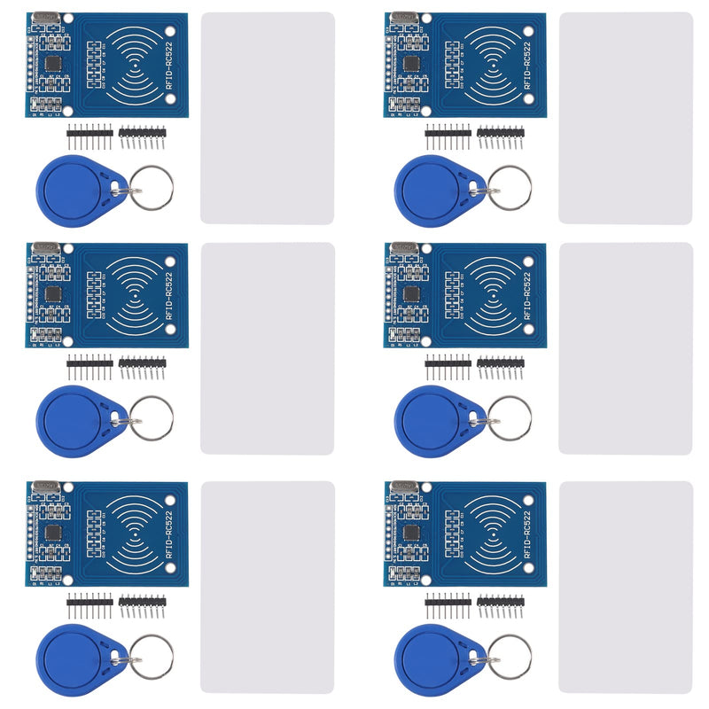  [AUSTRALIA] - Alinan 6pcs RFID Kit Radio Frequency IC Card Induction Sensor Module MFRC-522 with S50 Blank Card and Key Ring for Arduino Raspberry Pi