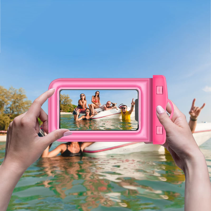  [AUSTRALIA] - FYJLXF Universal Waterproof Case for Beach, Large Floating Waterproof Phone Pouch, Underwater Case Clear Cellphone Dry Bag Outdoor Beach Swimming Snorkeling Bag for Smartphone up to 6.9 Inch (Pink) Pink