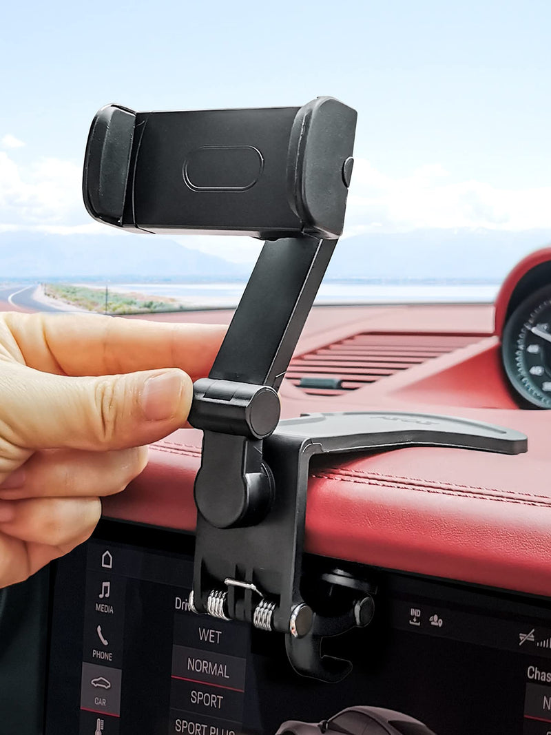  [AUSTRALIA] - pzoz Car Phone Holder Mount, Multi-Axis Rotation Cell Phone Mount for Car Dashboard Clip Mount Stand Compatible for iPhone 11/12/ 13 Pro Max Mini XS Max XR 8 8Plus 7 Samsung Galaxy S21 S20 FE