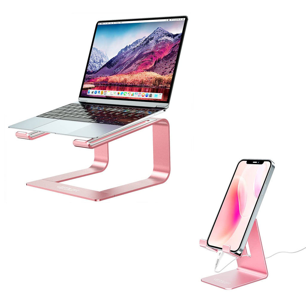  [AUSTRALIA] - Detachable Laptop Stand Rose Gold + Upgraded Phone Stand Rose Gold