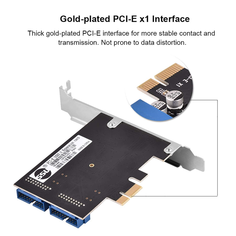  [AUSTRALIA] - PCI-E to USB 3.0 Expansion Card PCI-E to USB 3.0 19 pin 2 Port Adapter 5Gbps Super Fast PCIExpress Support winXP, win7, win8, win8.1, win10