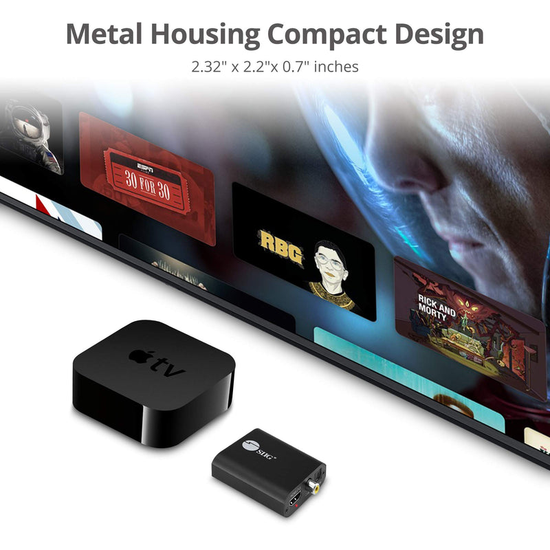  [AUSTRALIA] - SIIG 4K HDMI Audio Extractor, 4K30Hz, HDCP 1.4, Audio Extract to Optical Toslink/Coaxial/ 3.5mm Simultaneously, Supports Digital 5.1/ PCM 2 Channel Audio (CE-H26Q11-S1)